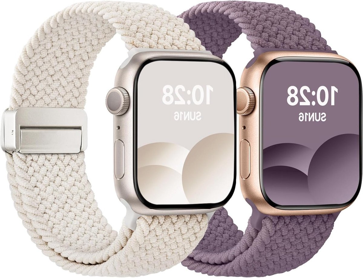Verstelbare Nylon Elastische Horlogeband voor Apple Watch 38mm 40mm 41mm 42mm 44mm en 49mm, Geschikt voor Mannen en Vrouwen met Magnetische Sluiting en Comfortabele Pasvorm