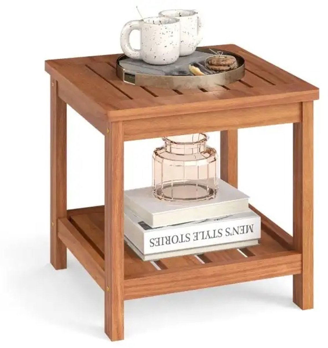 Damenzo - Bijzettafel - Bijzettafel buiten - Bijzettafeltjes woonkamer - Tuintafel - 2 Laa