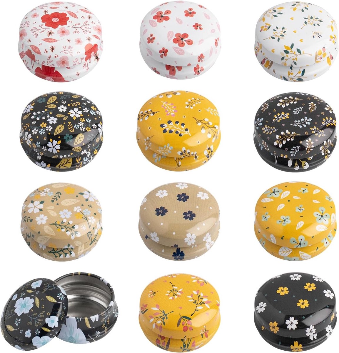 Set van 12 Lege Blikjes voor Kaarsen - Ronde Blikjes met Deksel voor Lippenbalsem, Crème en Mini Kaarsen - Ideaal voor Reizen en DIY Projecten