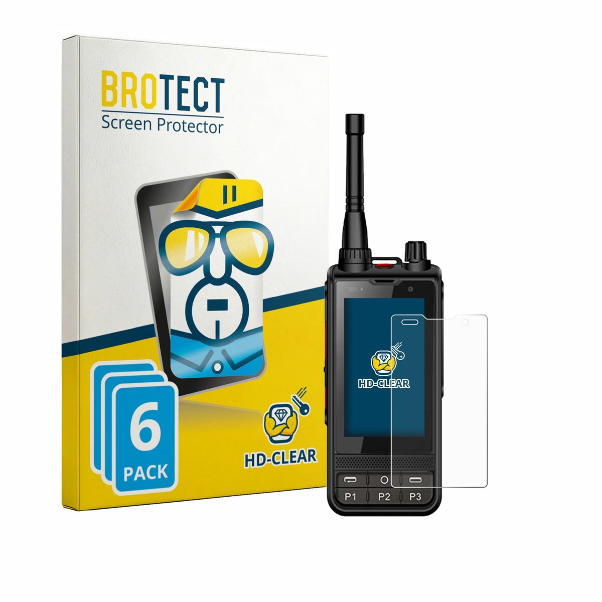 BROTECT - Screenprotector voor ANYSECU W6 Plus - Folie Beschermfolie transparant 6 Stuks
