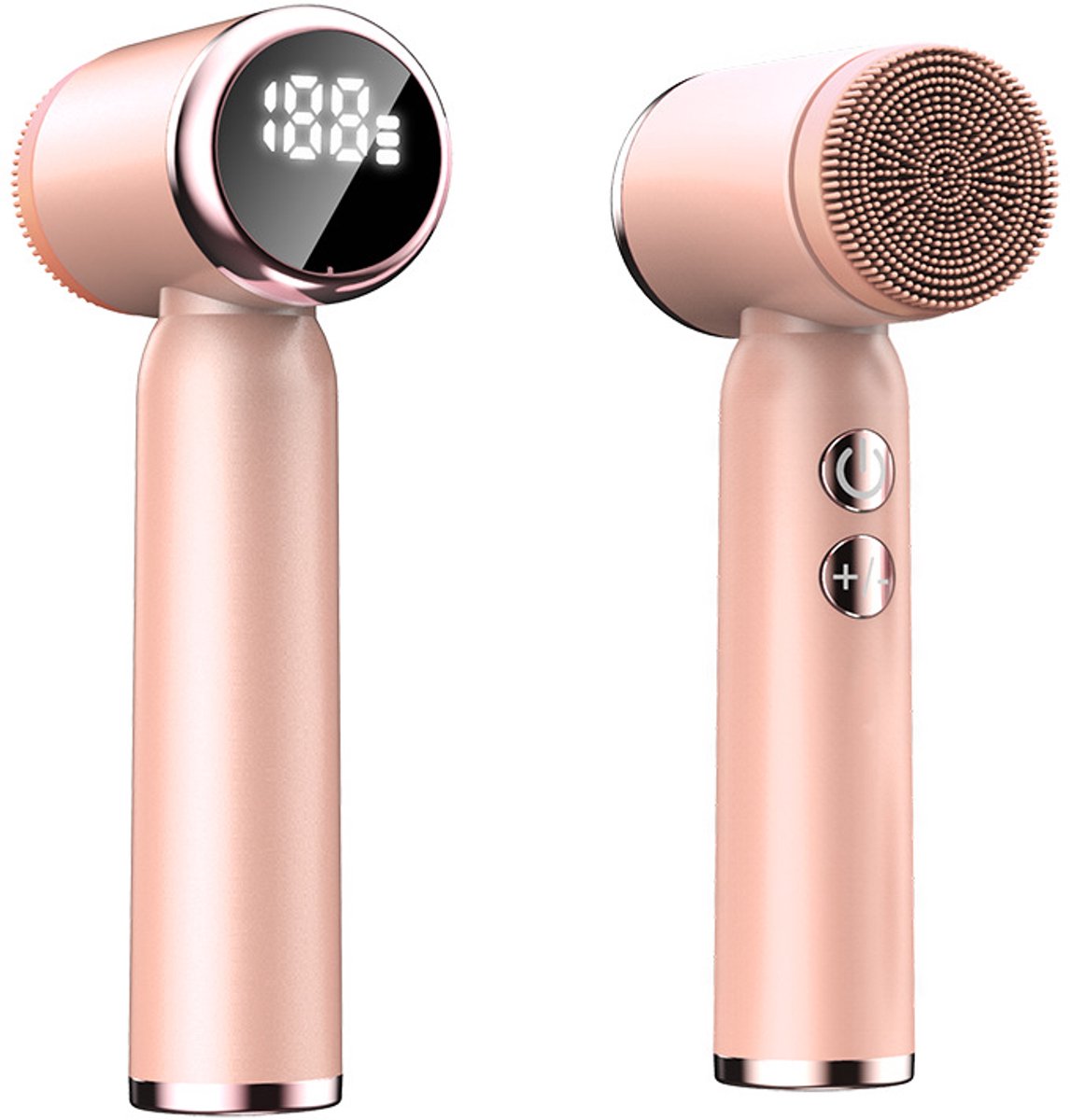 Elektrische Gezichtsreinigingsborstel met Display - 6 in 1 Siliconen Gezichtsborstel - Oplaadbare Gezichtsreiniger voor Diepe Reiniging en Huidverzorging - Massage en Exfoliatie - Roze