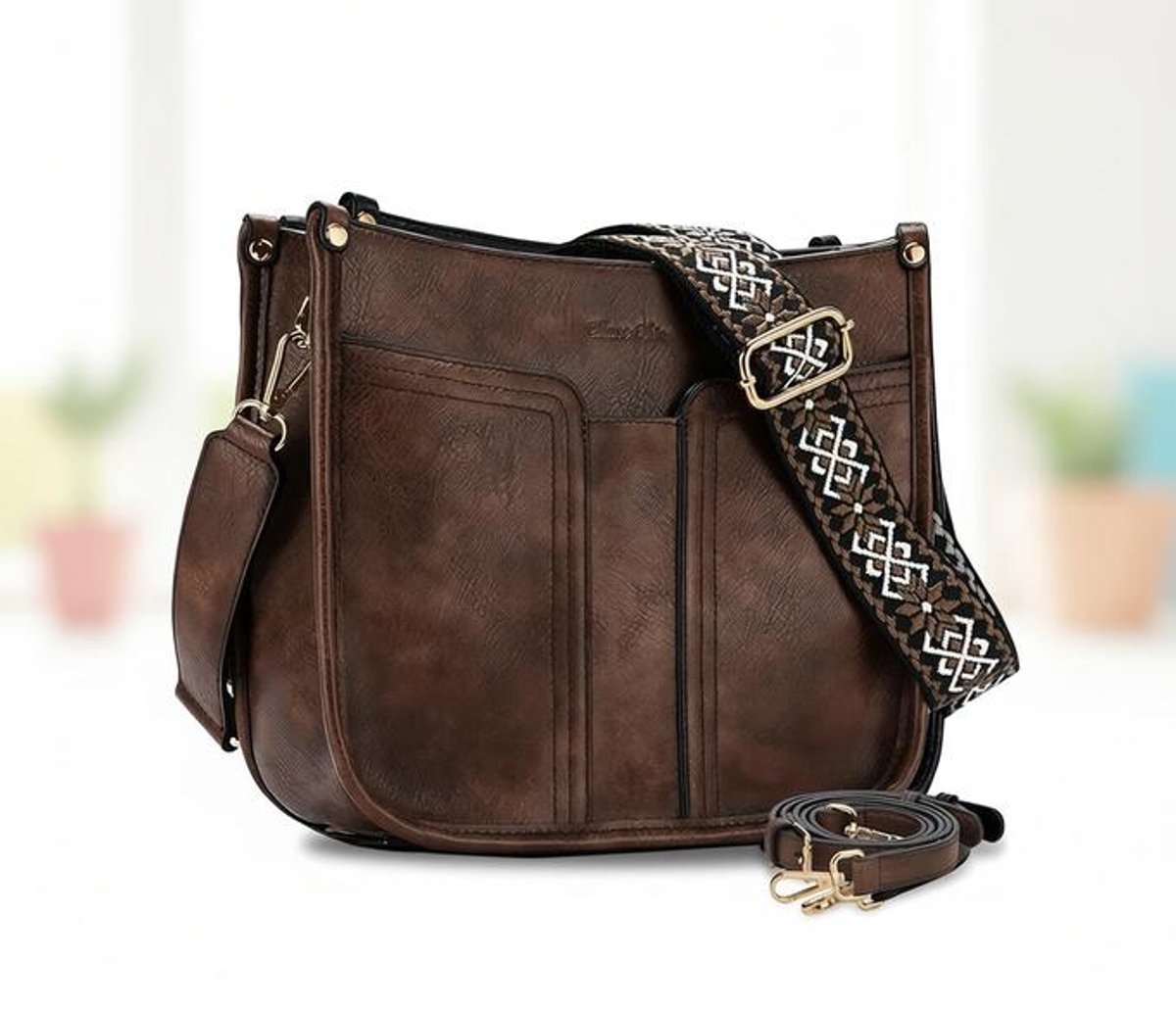 Maison Elara Crossbodytas – Stijlvolle Schoudertas met Afneembare Riem en Meerdere Vakken