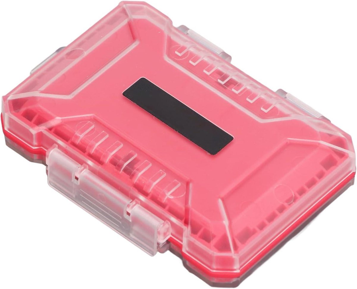 Geheugenkaart Organizer - Opslag Box - Fotografie Opslag - Water Shockproof - 12 Kaarten 5 SIM - Rood