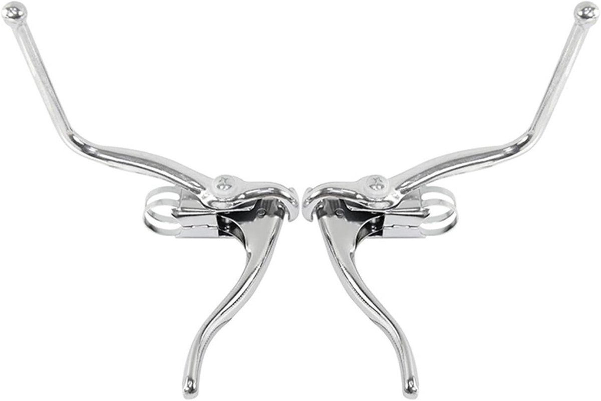 Fiets Remgreep - Racefiets Onderdeel - Veilig Fietsen - Dubbele Remhendel - 22.2 mm Stuurdiameter - Zilver