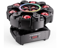 Velori Moving Head Stage Light 150W - RGBW DJ Verlichting met Honeycomb Beam Effect - DMX512 Podiumverlichting - 6 Armige Beam Moving Head - Strobe Disco Lamp