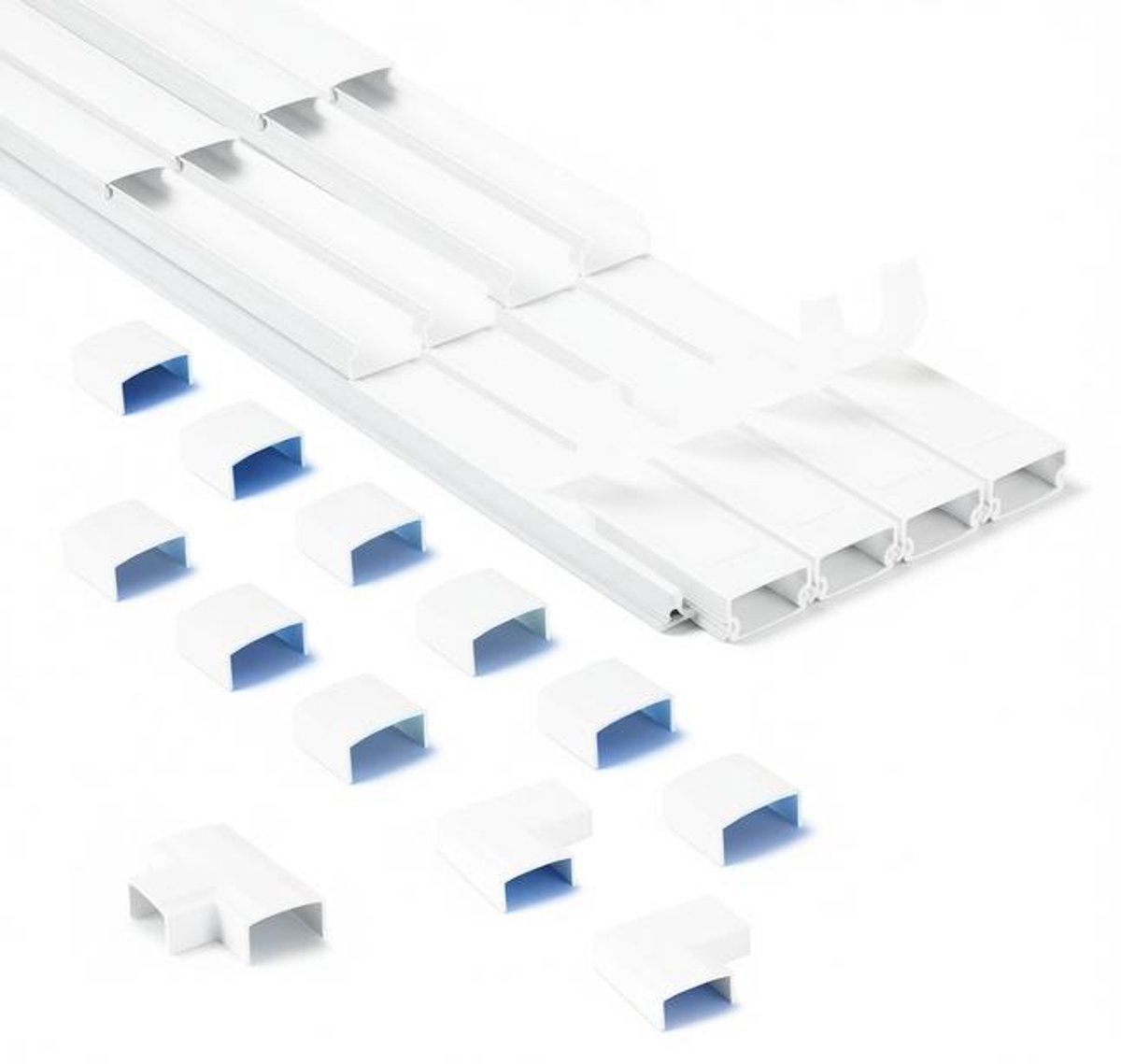 Maison Elara Witte kabelgoot set 8-delig - Zelfklevend en flexibel