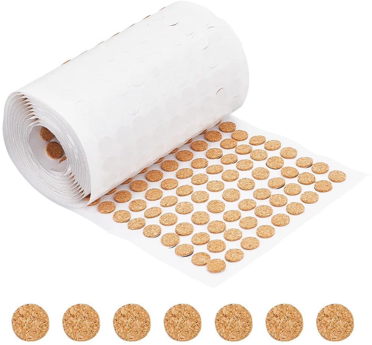 Dailygoods - Zelfklevende Kurkkringen, 1400 Stuks, 10x1,5 mm
