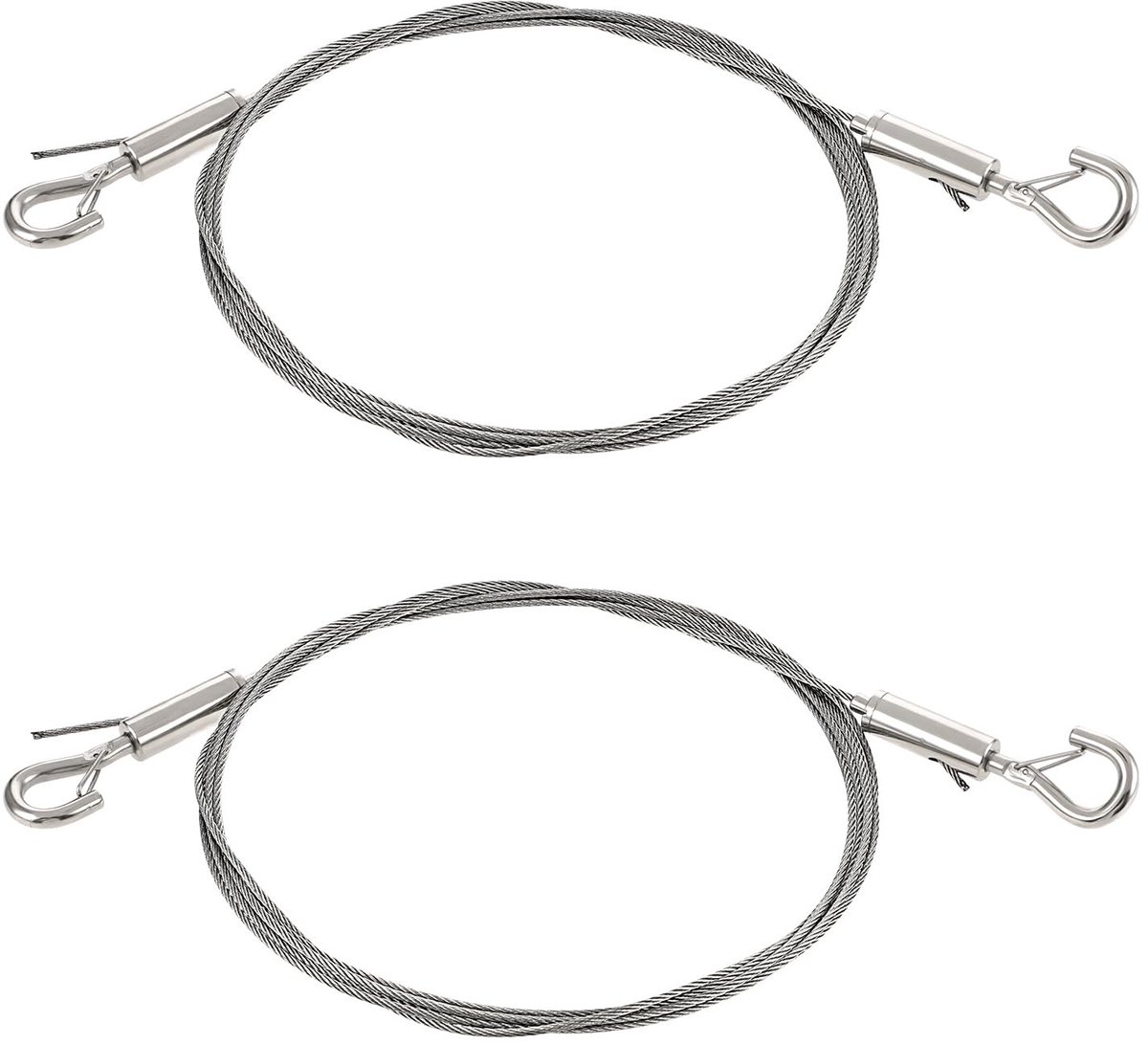 Dailygoods- Staalkabel Set 2 Stuks - Roestvrij Stalen Kabel - Ophangdraad voor Foto's - Decoratief Hangtouw - 200 cm - Zilver