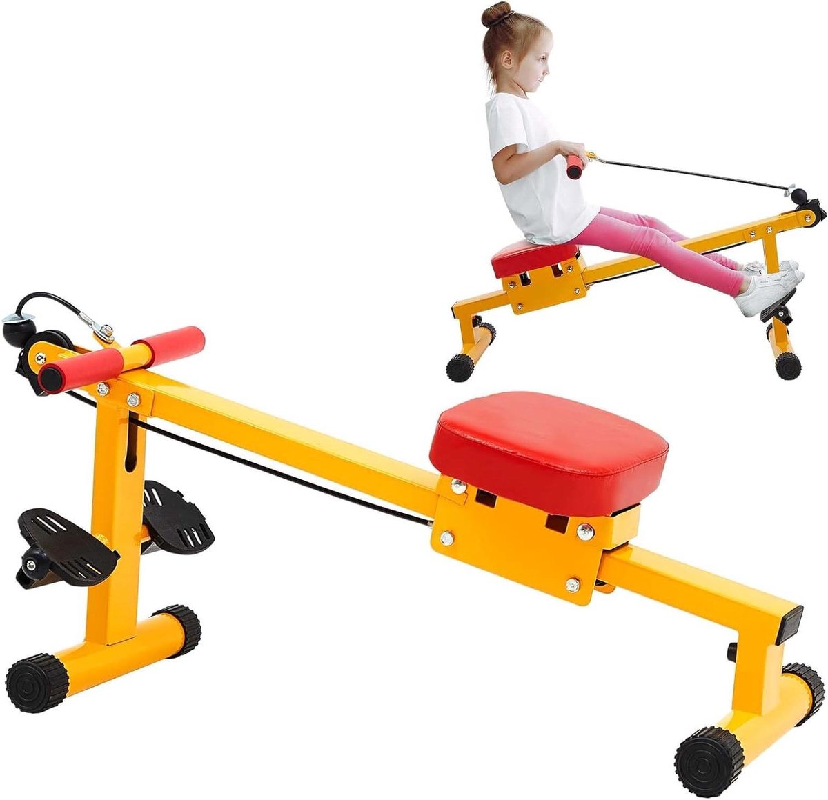 Roeitrainer Kinderen - Indoor Fitness - Lichaamsbeweging Thuis - Volledige Lichaamstraining - 82 x 41 x 40 cm - Multicolor