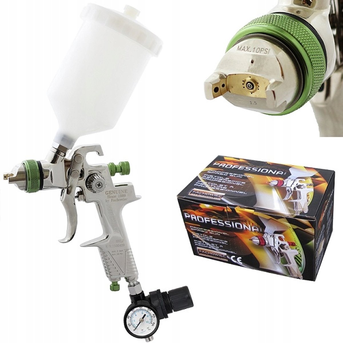 HVLP Lakspuit 1.5mm met Reducer & 600ml Tank