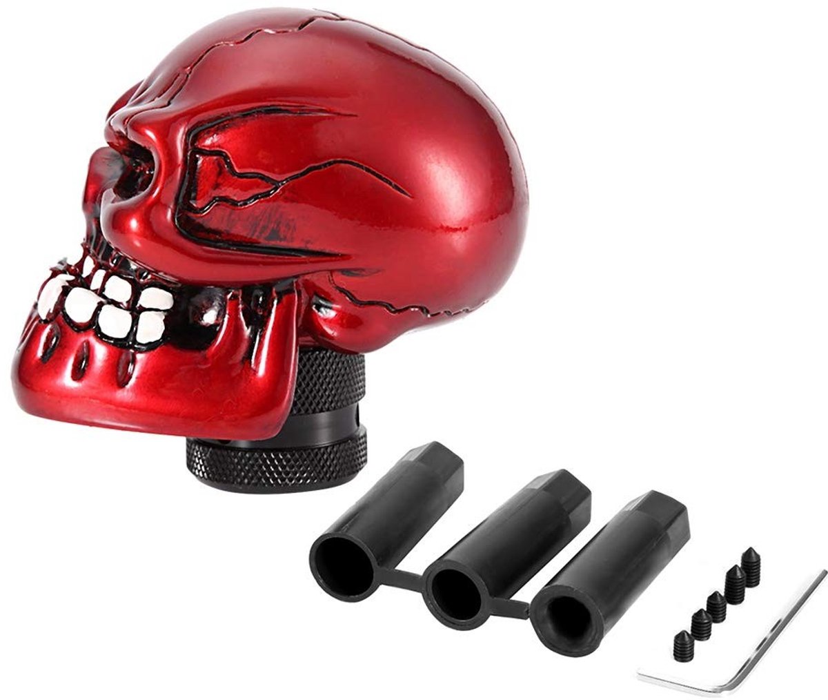 SOUQONE- Versnellingspookknop Skeleton Schedel - Universeel - Hoogte 70mm - Koud Gegoten Hars - Gewicht 247g - Diverse Kleuren - Shifter
