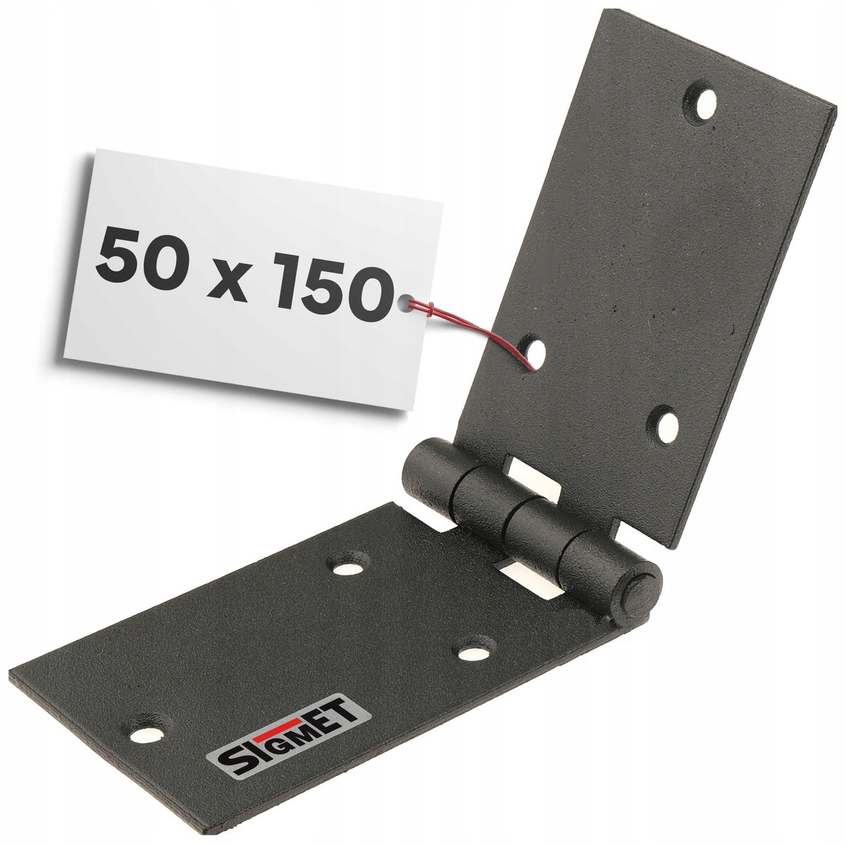 Bouwscharnier 50x150 mm voor poort, zwart
