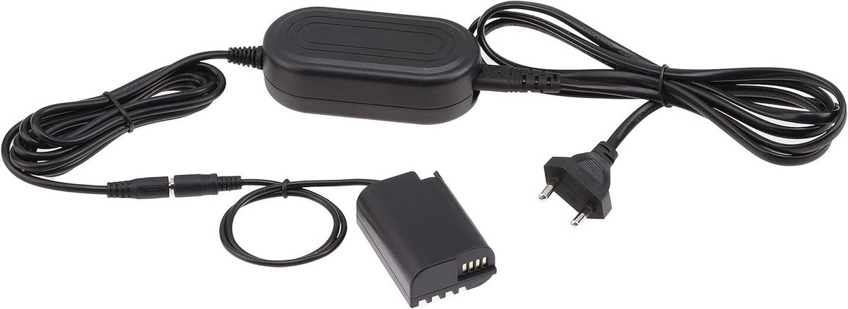 Camera Stroomadapter - Dummy Batterij - Continu Filmen - Geïntegreerde Bescherming - 300 cm Kabel - Zwart