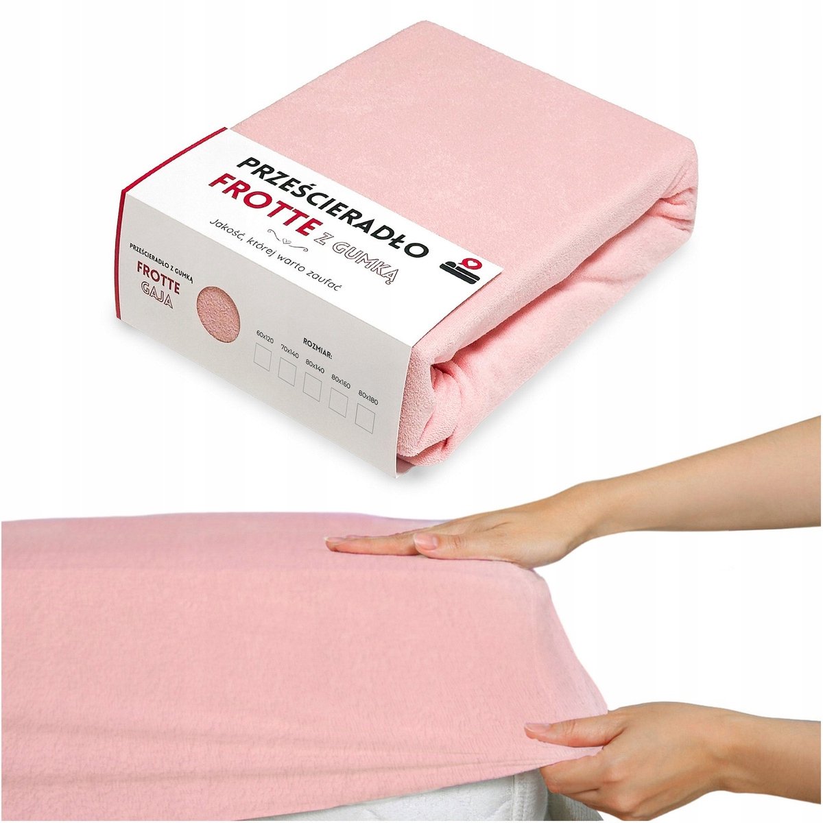 Frotte hoeslaken 70x140 cm met elastiek - Zacht Roze
