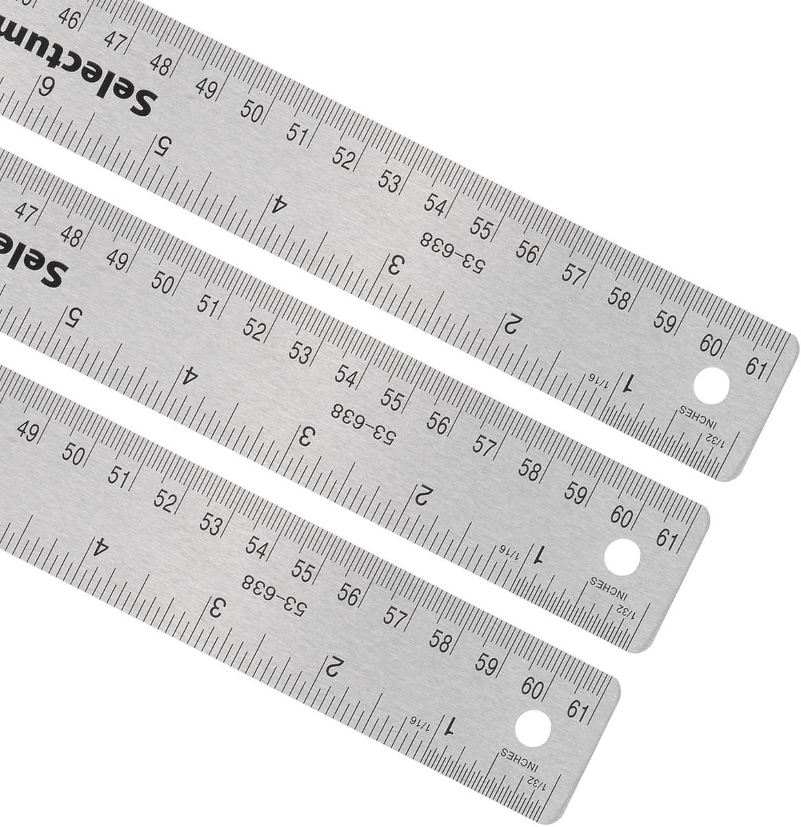 Dailygoods- Liniaal 60 cm - Roestvrij Stalen Dubbelzijdig - Antislip Achterkant - Architectonisch Ontwerp - Houtbewerking - Corrosiebestendig - Meetlat