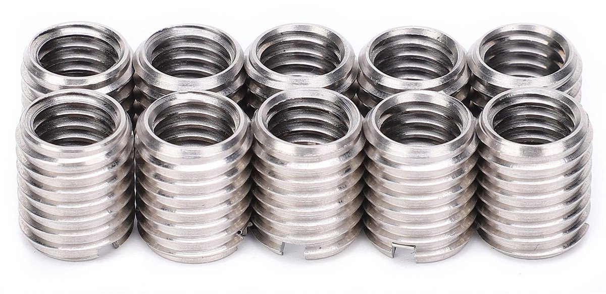 Dailygoods- Insteekmoer M8/M10 - 10 Stuks - Schroefdraadreparatiehuls - Reductie Moer - Roestvrij Staal - Duurzaam en Nauwkeurig - Schroefdraadreparatie