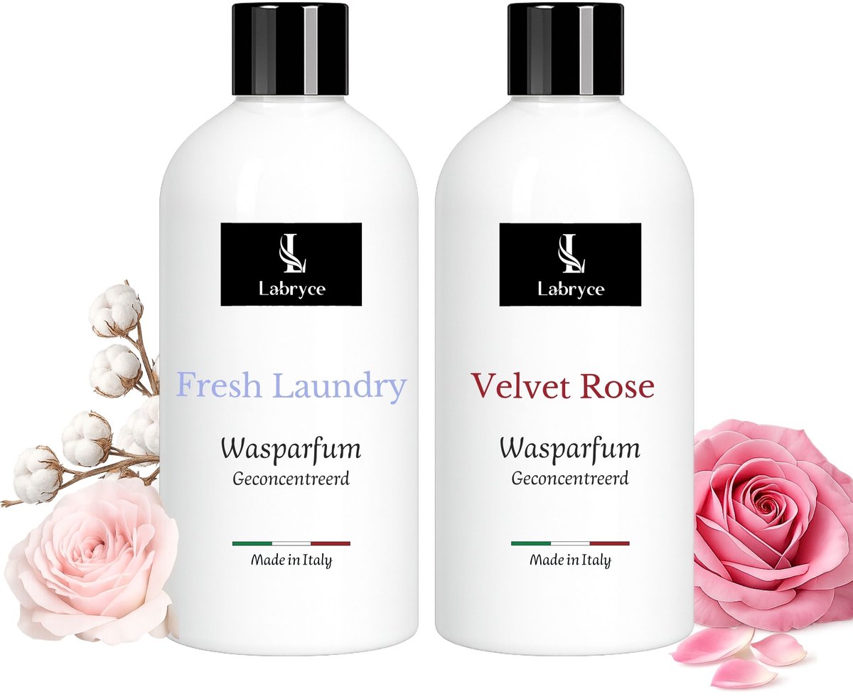 Labryce Wasparfum - Fresh Laundry & Velvet Rose - 2 x 250 ml - Duo Pakket
