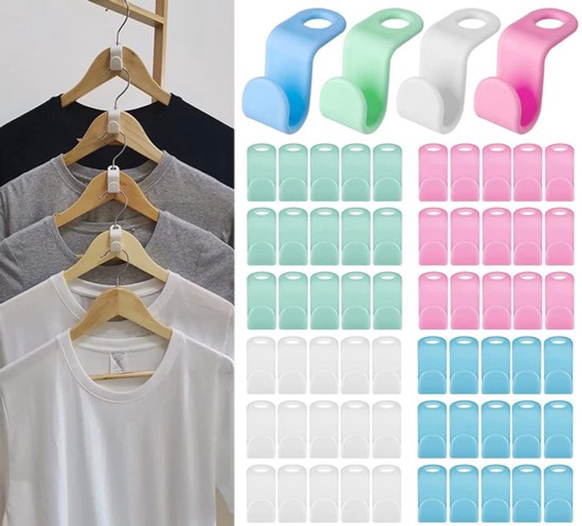 Allecto - Hanger haken - Garderobe organizer haken - Ruimtebesparend