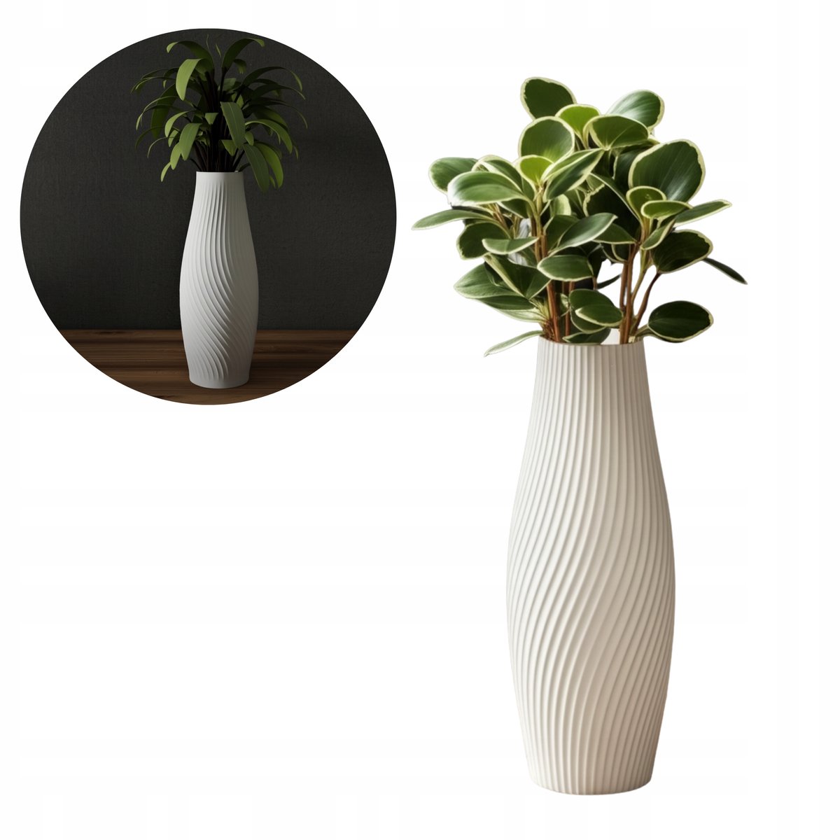 Onbreekbare Witte Vaas - Modern Design, Hoge Decoratieve Vaas
