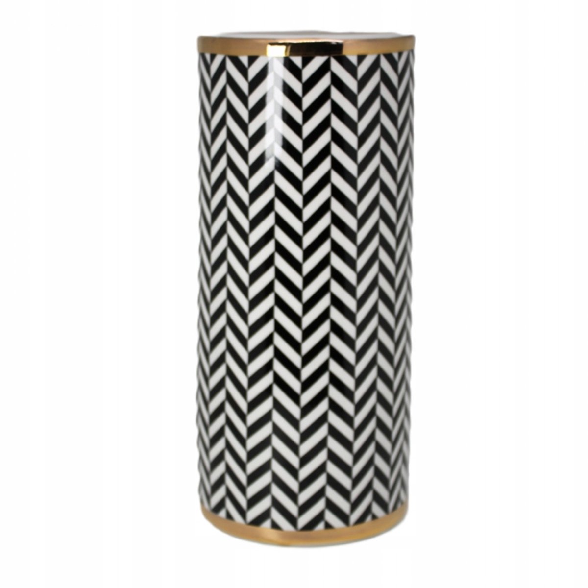 Stijlvolle Keramische Vaas met Geometrisch Patroon - Tuba Design