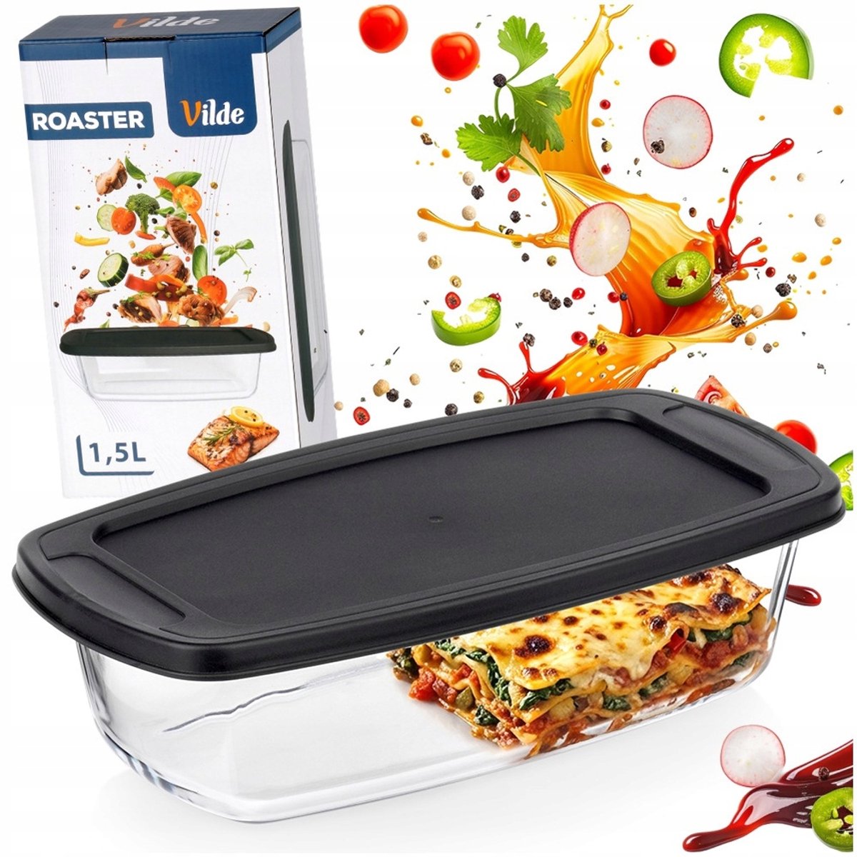 Glazen Ovenschaal 1.5L met Deksel voor Brood, Cake en Paté