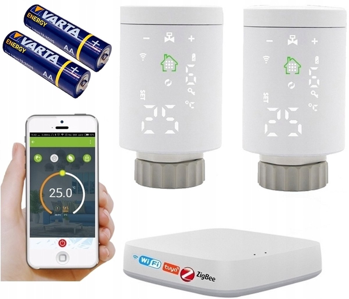 TUYA ZigBee Thermostaatkranen Set met WiFi Hub