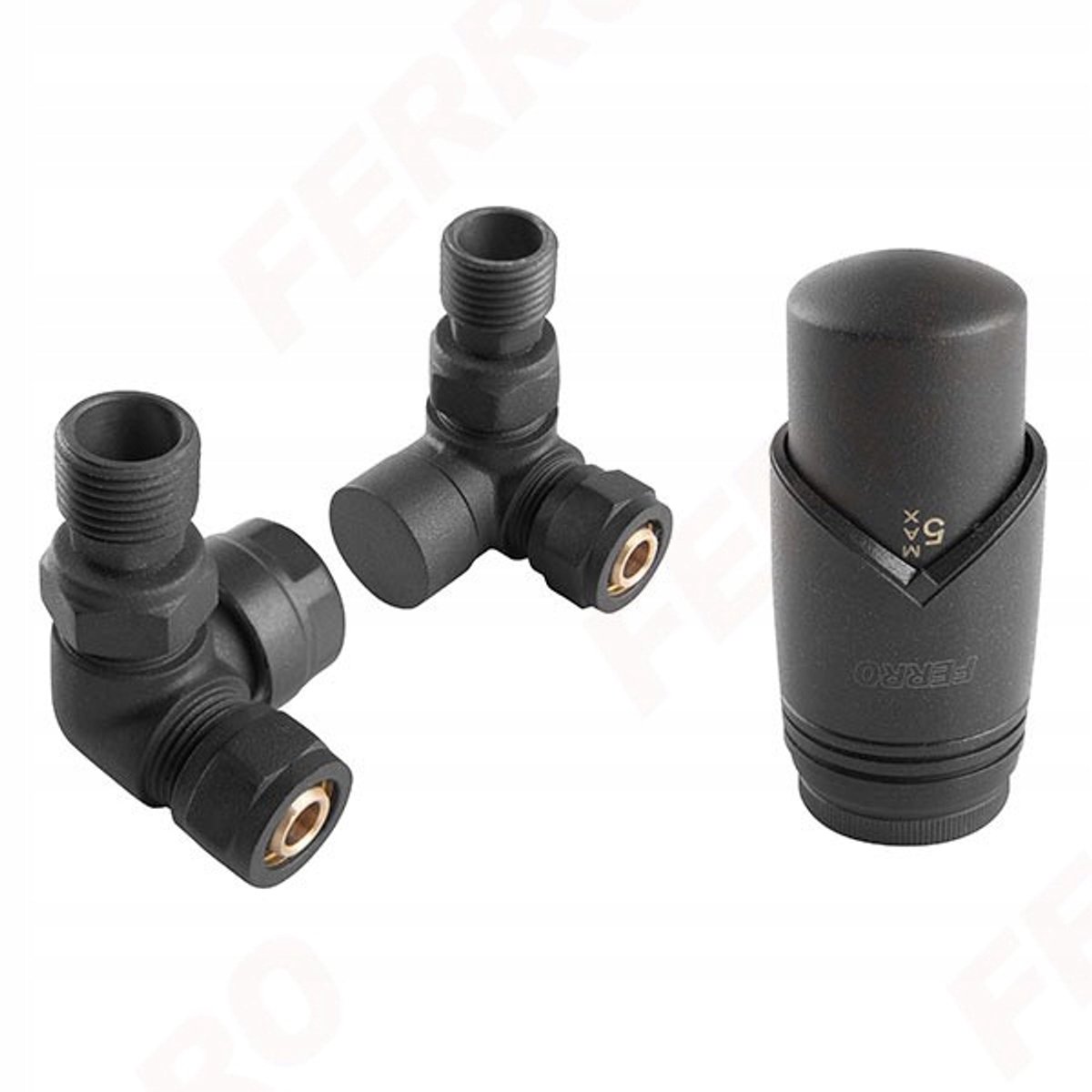 Ferro Thermostatische Oprolbare Set 1/2” Antraciet