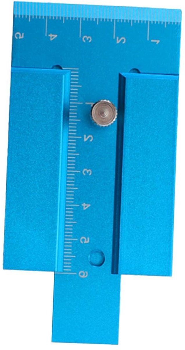 Hoogteliniaal Timmerman - Meetgereedschap Houtbewerking - Nauwkeurig Meten - Dubbele Bevestiging - 0-60 mm - Metaal