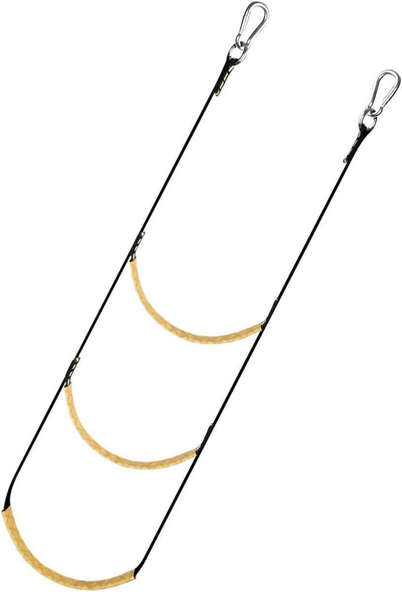 Touwladder voor boot - Instaptreden zwemmen - Veilig instappen - Opvouwbaar ontwerp - 55 cm breed - Zwart