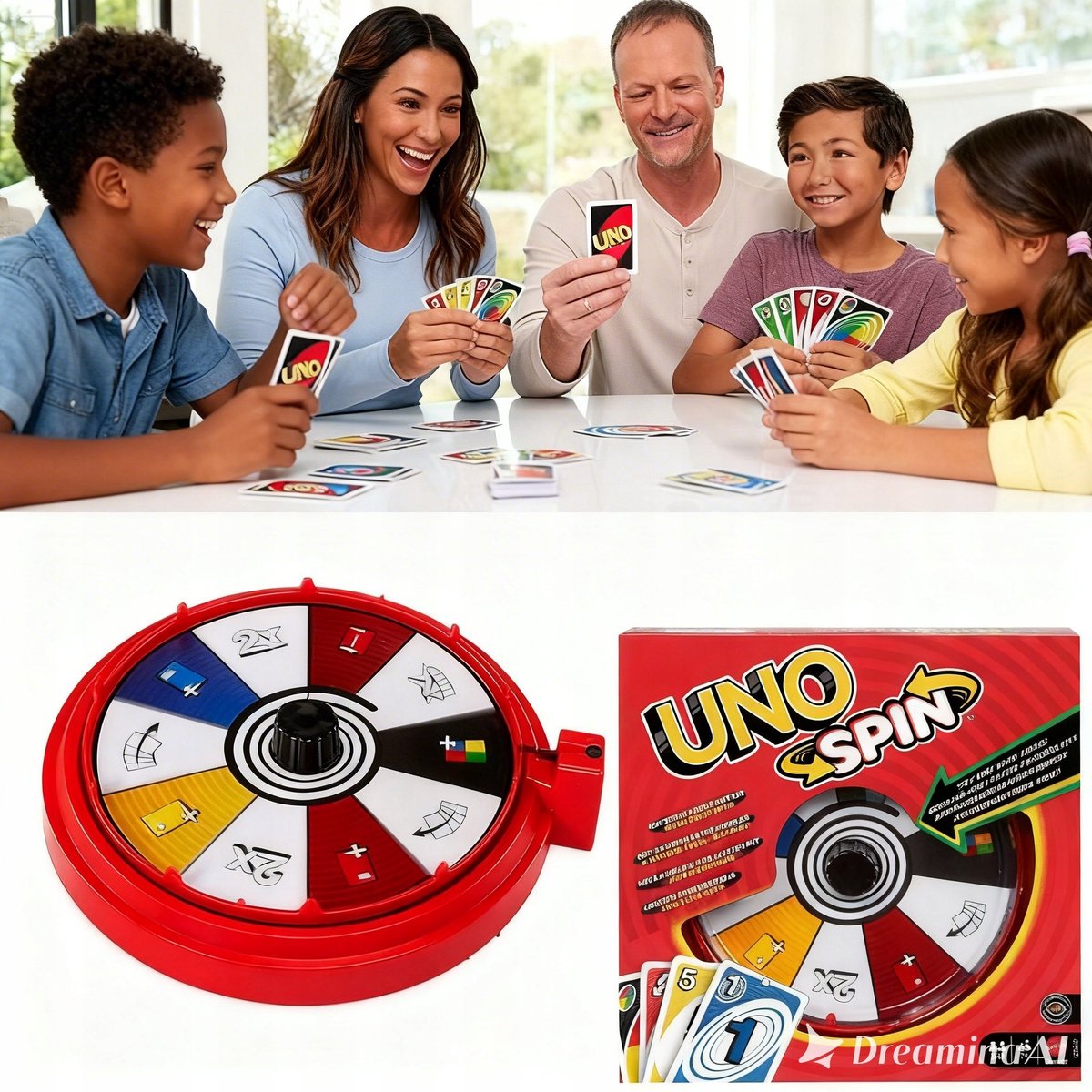 UNO Spin kaartspel met draaiwiel - Spannend gezelschapsspel voor jong en oud