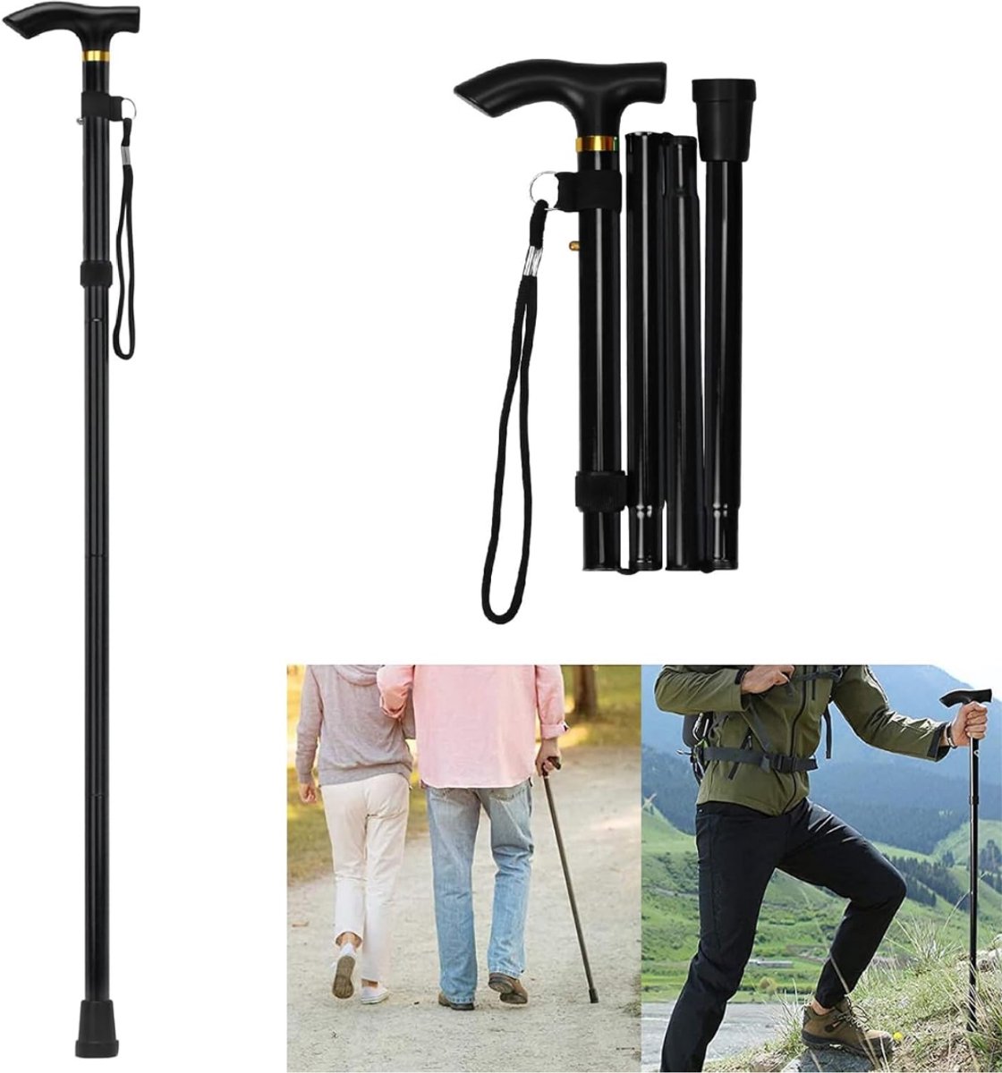 CLVP® Wandelstok Opvouwbaar - Wandelstokken Dames en Heren - Zwart