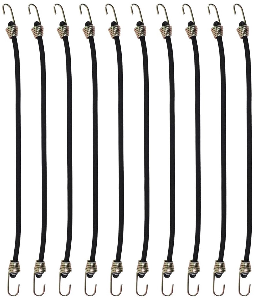 VLEMICO - 5-Pack Elastische Bungee-Koorden met Haken, 25 cm