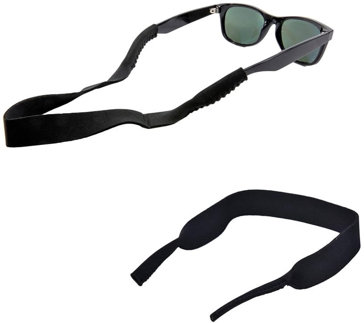 Dailygoods- Brillenkoord Zwart - Elastisch Neopreen - Brillenband - Sportkoord - Verstelbaar - 40 cm - Comfortabele Grip - Brilband
