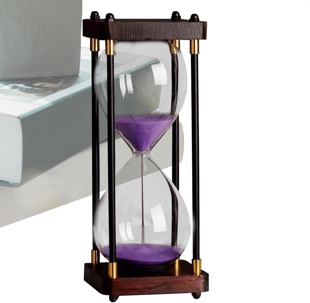 Zandloper Decoratie - Tijd teller - Keuken Timer - Vintage Stijl - 25 cm Hoog - Paars