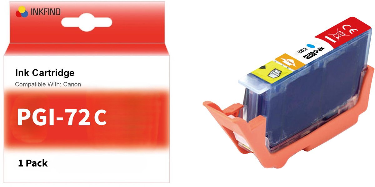 INKFIND PGI-72 Cyaan inktcartridge compatibel met Canon PGI-72 PGI72 Geschikt voor Canon Pixma Pro-10 Pro-10s – 1 Pack C