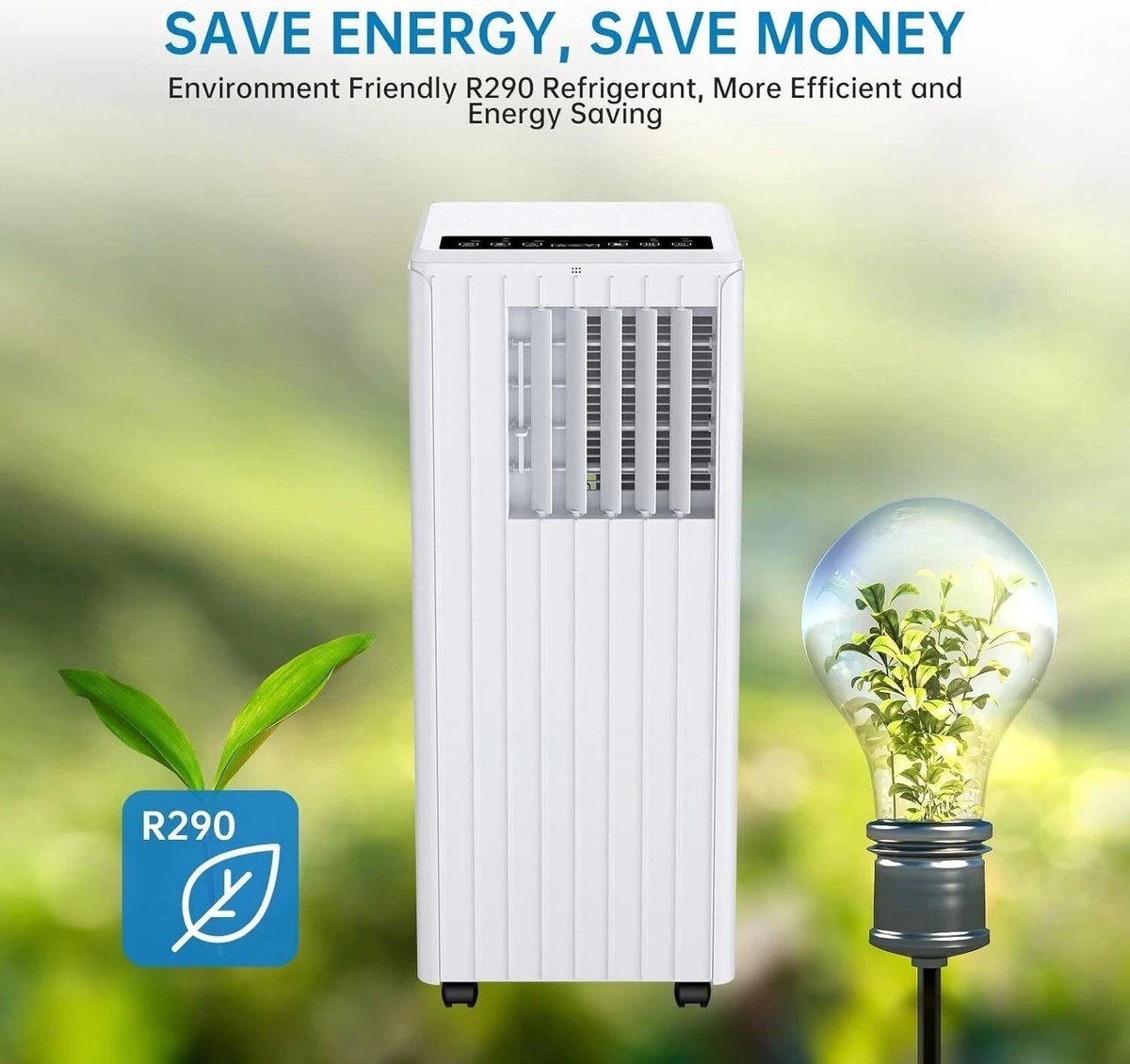 Mobiele airco 7000 BTU 3-in-1 – 36L/dag – 2 standen – 24U timer – Afstandsbediening – Ideaal voor slaapkamer, kantoor thumbnail 3