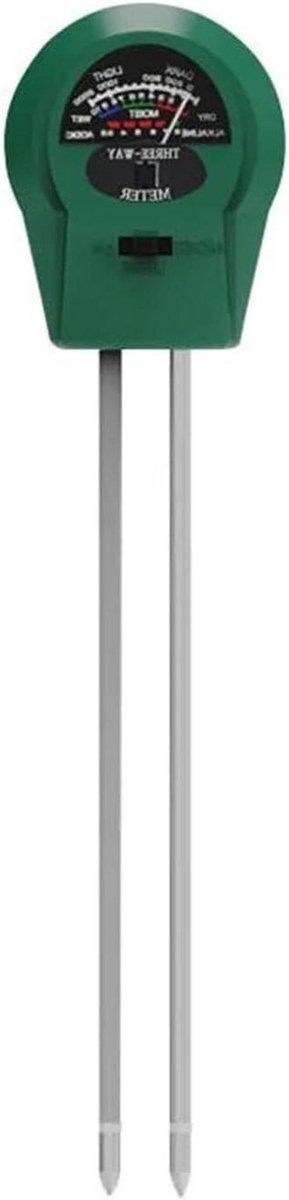 Bodemmeter 3-in-1 - Grondmeter PH - Plantenverzorging - Geen Batterij Nodig - Compact Formaat - Zilverkleurig