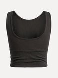 Donkergrijs sport T-shirt met ronde hals en brede band aan de onderkant.