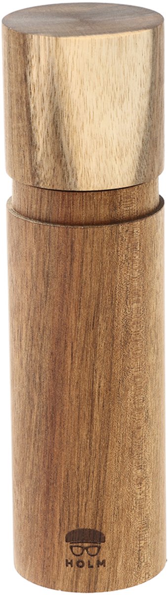 HOLM Pepermolen – Houten Peperstrooier met Keramisch Maalwerk – Instelbare Maalgraad – Acaciahout – FSC Gecertificeerd – 20,3 cm – Hout