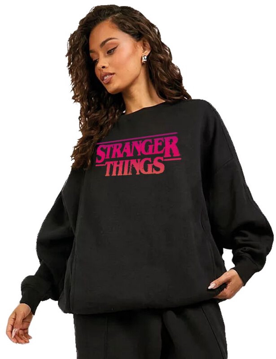 Stranger Things Gradiant Logo Unisex Trui met capuchon - zwart - 4XL