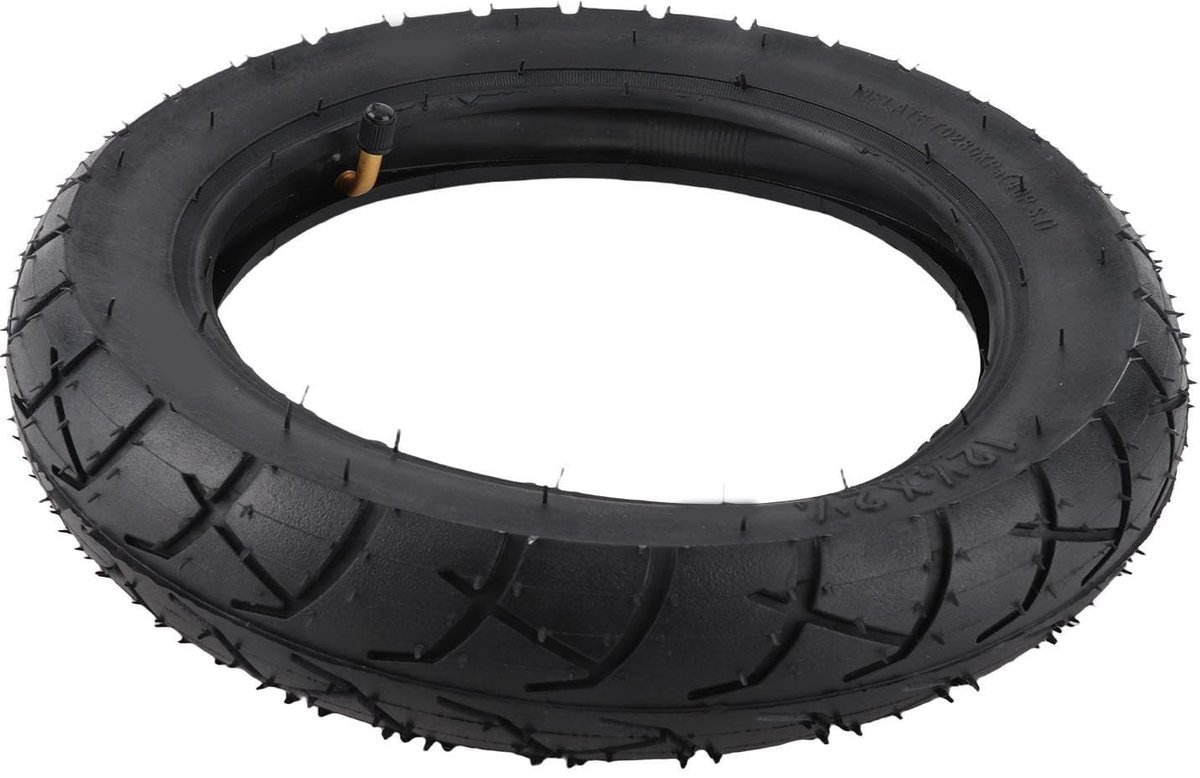 JHUBERS - Elektrische Fietsband Binnenband Set - Buisvormig - Zwart - 12 1/2x2 1/4 - Duurzaam Rubber - Geschikt voor Elektrische Fietsen