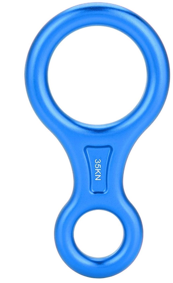 JHUBERS- Afdalingsring 35KN - Aluminium Legering - Rotsklimmen - Veiligheidsuitrusting - Lichtgewicht - Geschikt voor 8-13mm Touw - Afdaalring