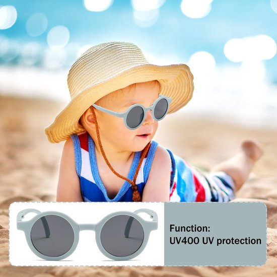 Cosensi- Kinderzonnebril UV400 - Verstelbare/afneembare banden - Opvouwbare opslag - Lichtblauw - Polariserende glazen - Comfortabele pasvorm - Zonnebril van Cosensi — afbeelding 5