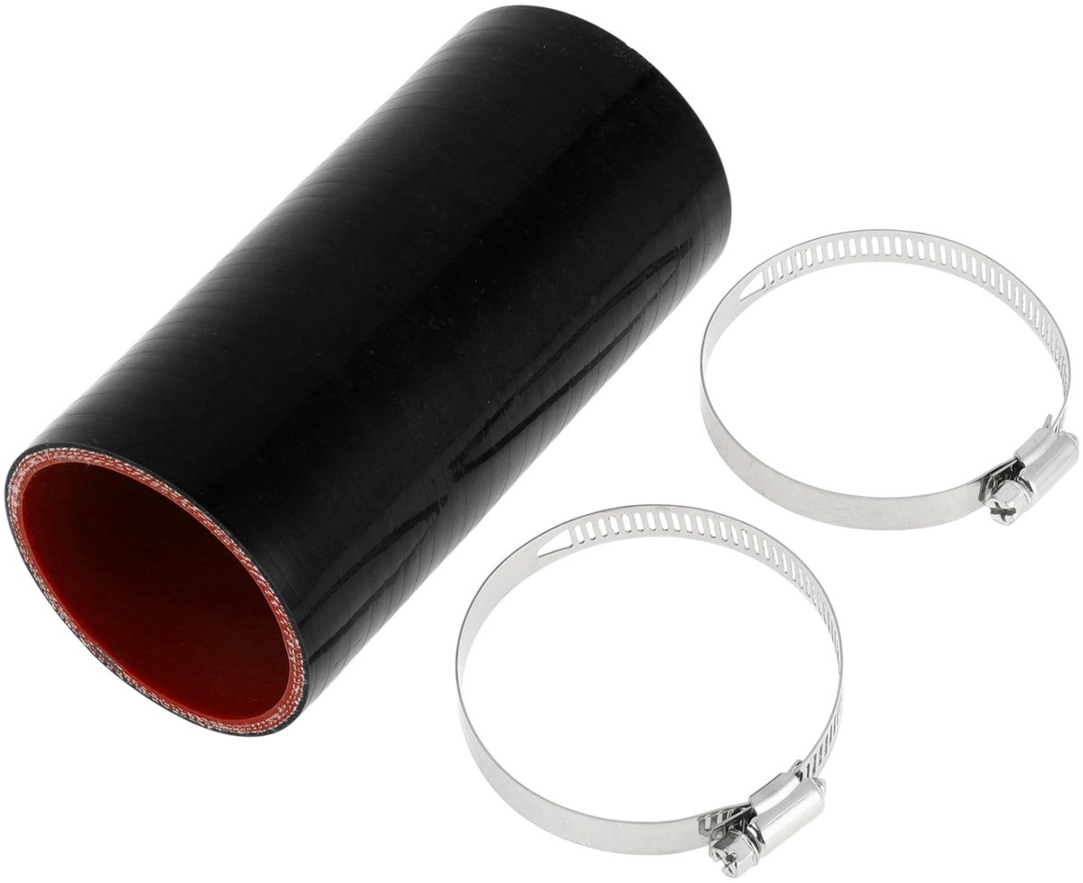 Dailygoods- Koelmiddelslang 65 mm Binnendiameter - Siliconen Slang - Zwart/Rood - Lengte 150 mm - Hoge Temperatuur Weerstand - Meerlaags Gevlochten Stof - Siliconenslang