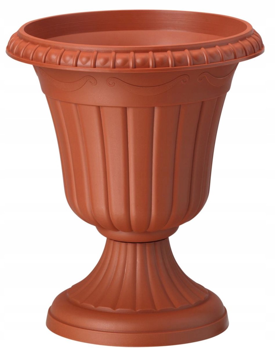 Milano 5 Pot met voet, terracotta (lichtbruin), 37cm