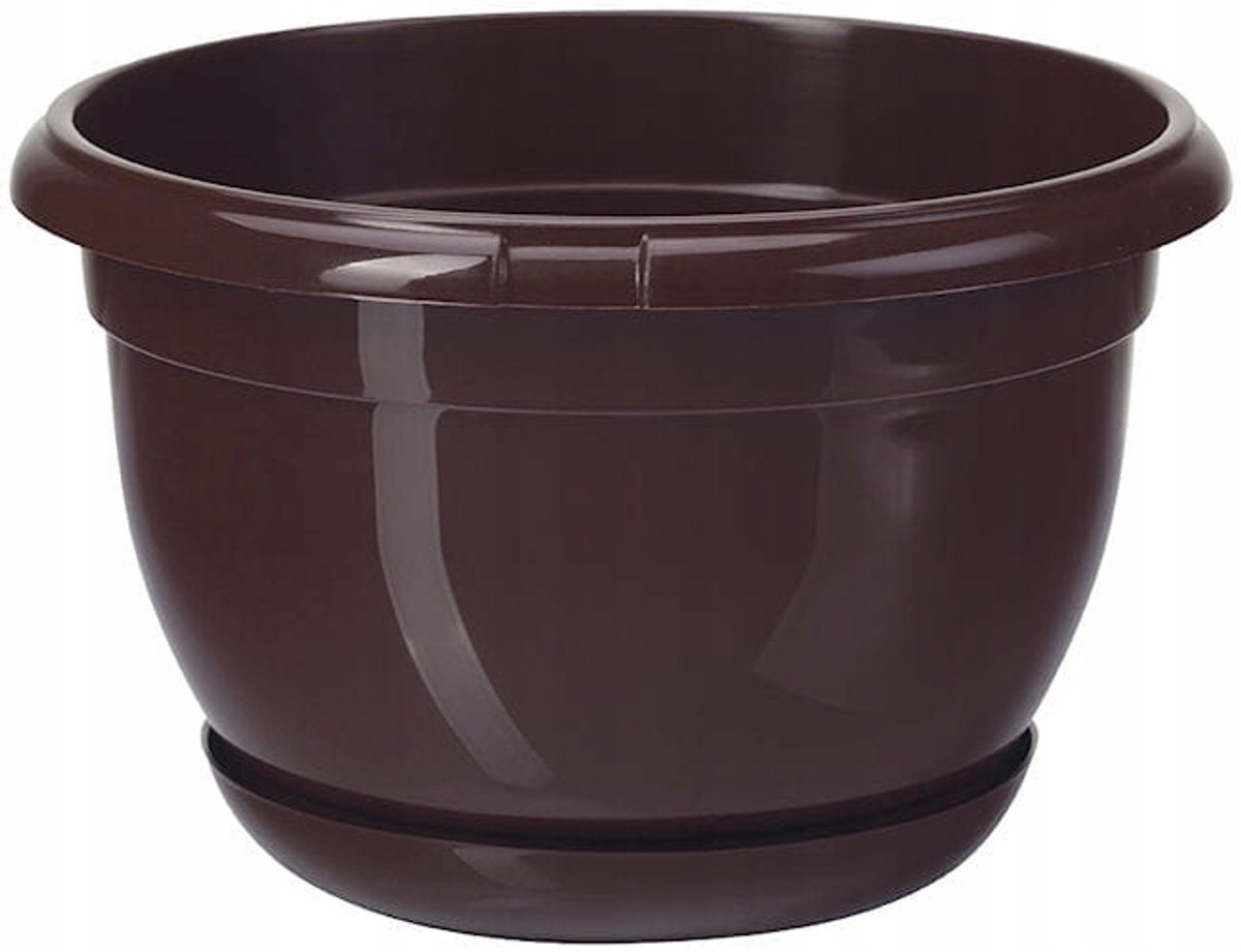 Malta 17 Pot met Schotel - Bruin (17cm)
