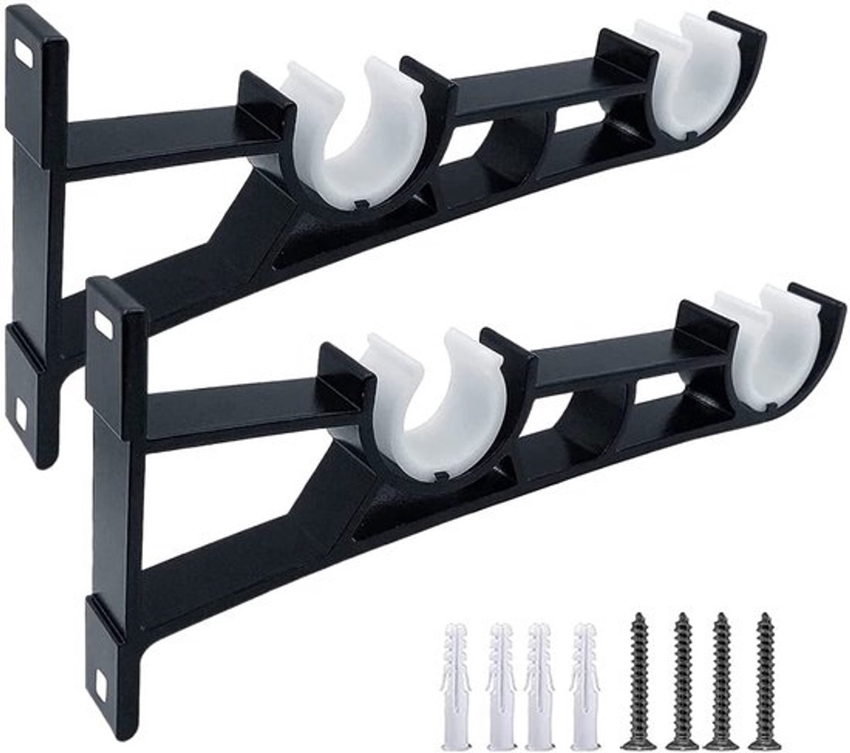 Allecto - Dubbele Gordijnsteun - Zware Kwaliteit - 21 cm