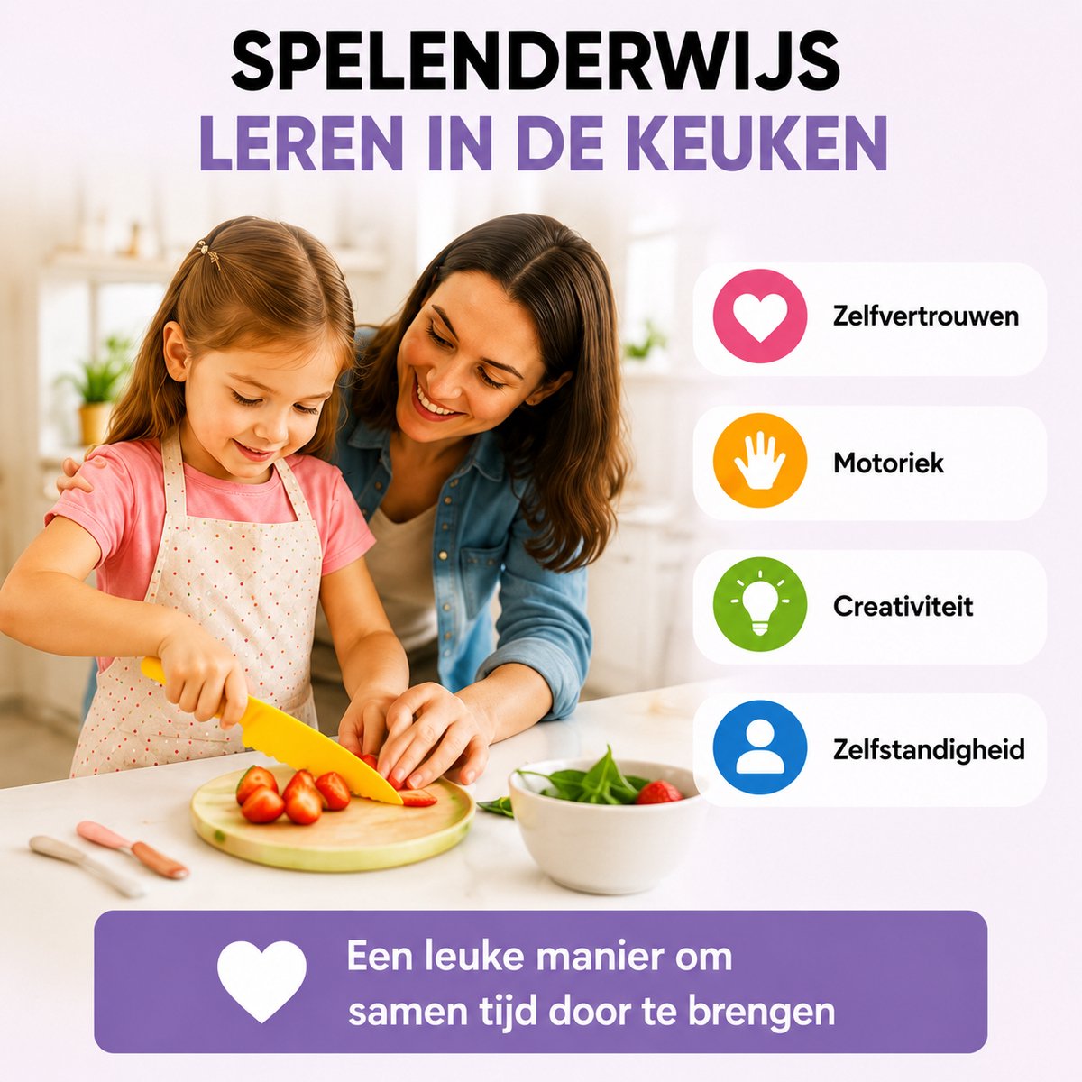 Kindermessen Set 3-delig | Veilige Kindermessen voor Kinderen | Kinderkeuken Set | Vanaf 3 Jaar — afbeelding 5