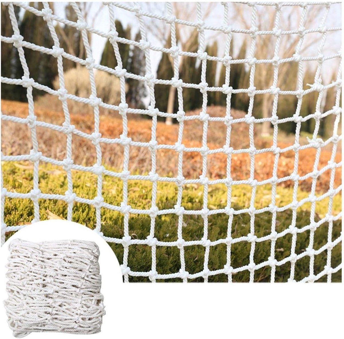 Veiligheidsnet - Beschermnet - Valbeveiliging - Handgeweven - 1x1 meter - Naturel