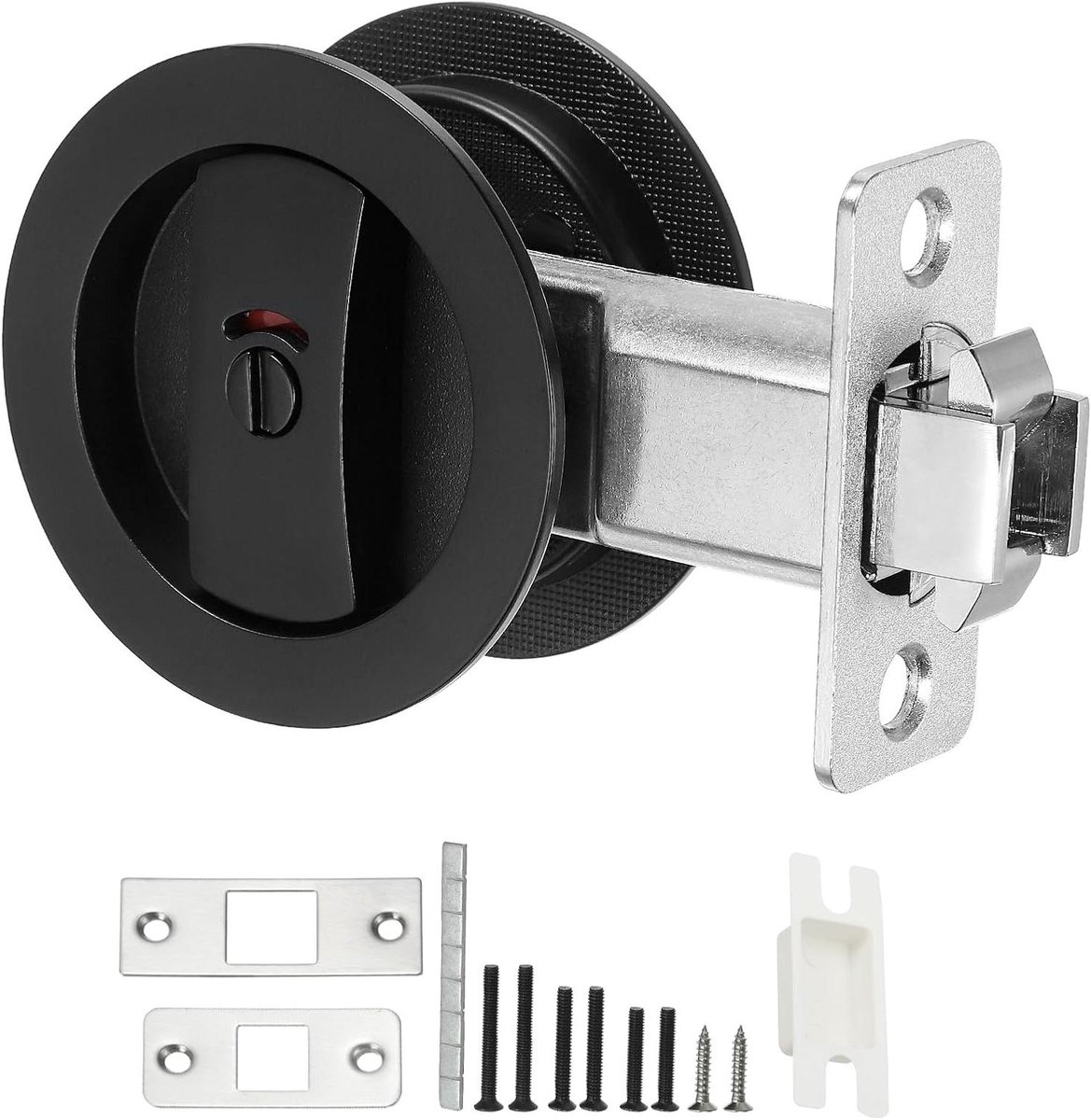 Inbouw Deurslot - Pocket Deurslot - Privacy Beveiligen - Kleur Indicatie - 35-55mm Deur - Zwart